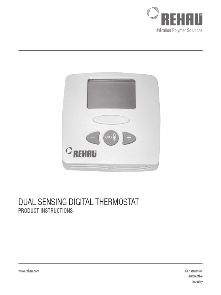 Dual Sensing Digital Thermostat Instructions PDF Thermostat