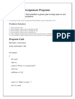 Assignment Programs: Program Code