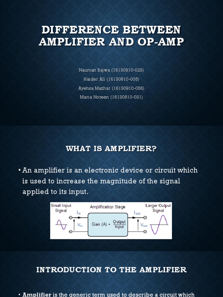 Difference Between Amplifier and OpAmp PDF Operational Amplifier