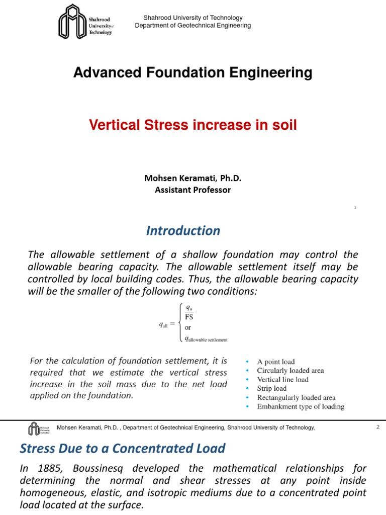 Lec 5 - Vertical Stress Increase in Soil | PDF | Geotechnical ...