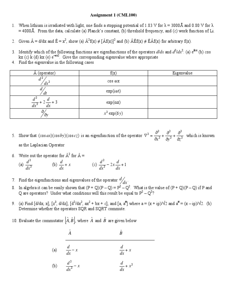 Assignment 1 Pdf Functional Analysis Mathematical Objects
