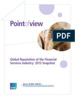 Global Reputation of The Financial Services Industry 2013 Snapshot INTL