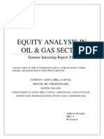 Equity Analysis in Oil & Gas Sector: Summer Internship Report 2019