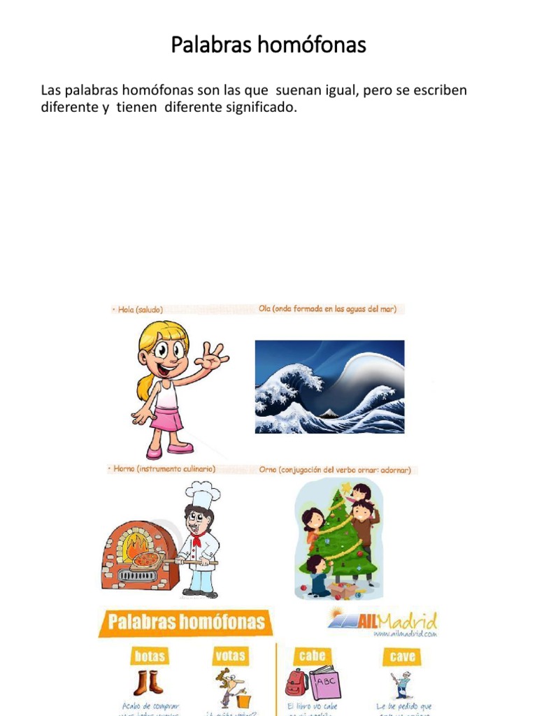 Homófonos y Homógrafos Explicados | PDF