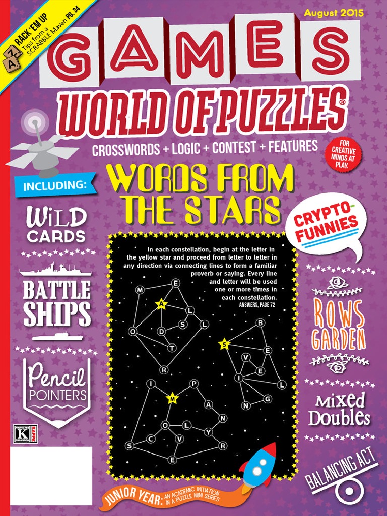 Games World of Puzzles August 2015 PDF Crossword Leisure