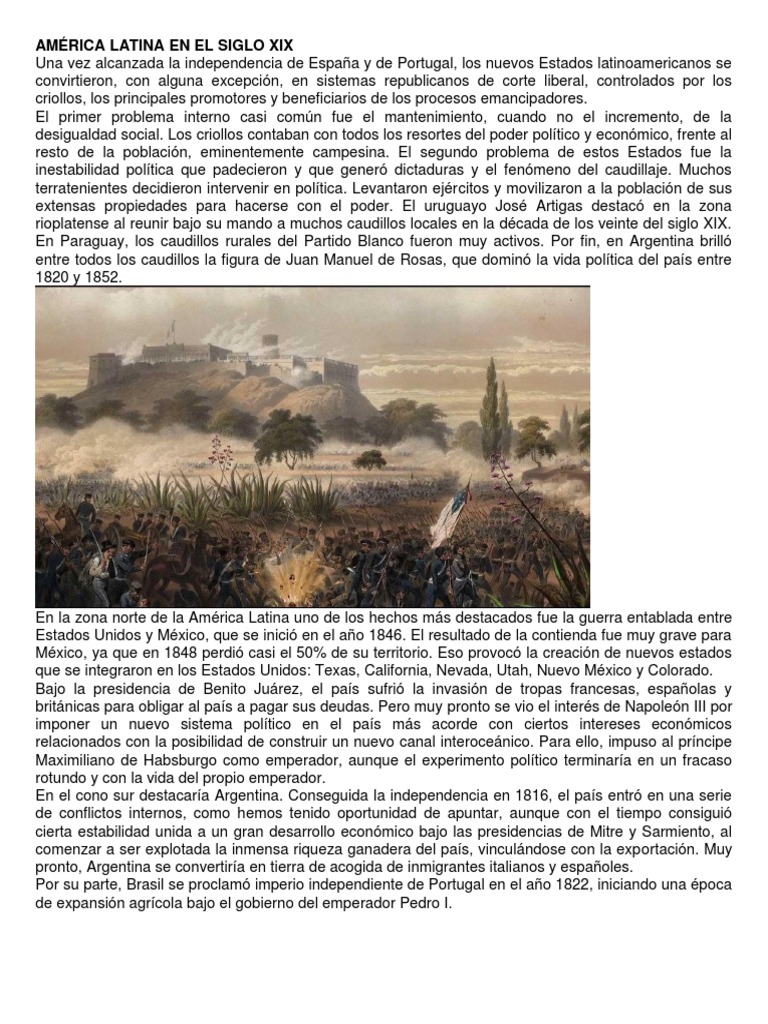 América Latina en El Siglo Xix | PDF | America latina | Argentina