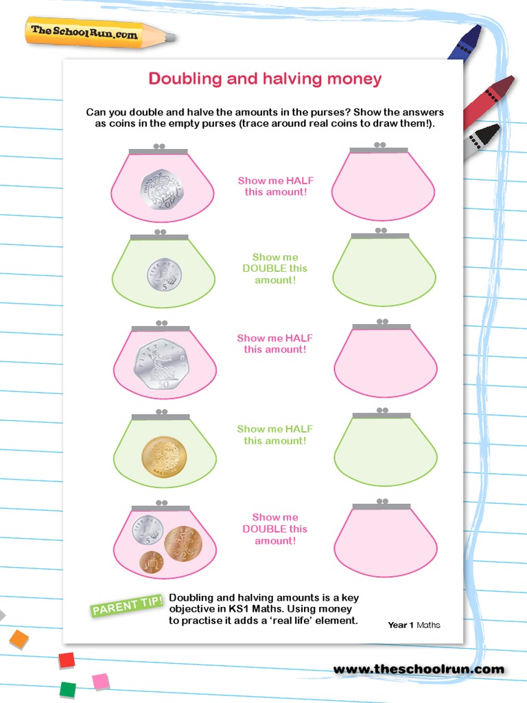 Doubling and Halving Money Activities | PDF | Foreign Language Studies