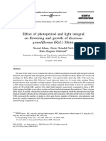 Effect of Photoperiod and Light Integral On Flowering and Growth of Eustoma Grandiflorum (Raf.) Shinn