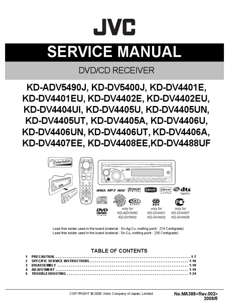 JVC - Kd-Adv5490 Service Manual PDF | PDF | Sampling (Signal Processing ...
