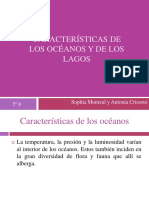 Características de océanos y lagos