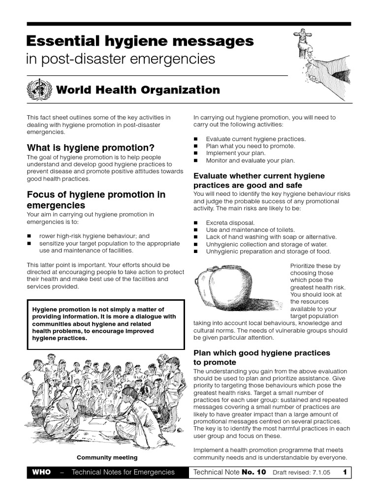 In Post-Disaster Emergencies: Essential Hygiene Messages | PDF ...