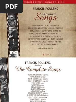 Poulenc Complete Melodies Hyperion Notes Pdf Divertissement General