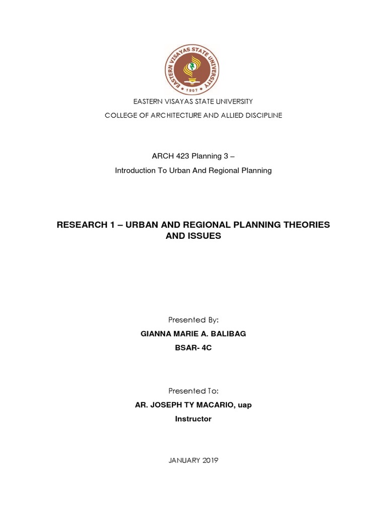 Urban and Regional Planning Theories | PDF