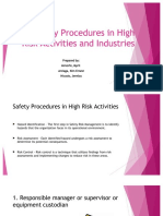 Basic Safety Procedures in High Risk Activities and