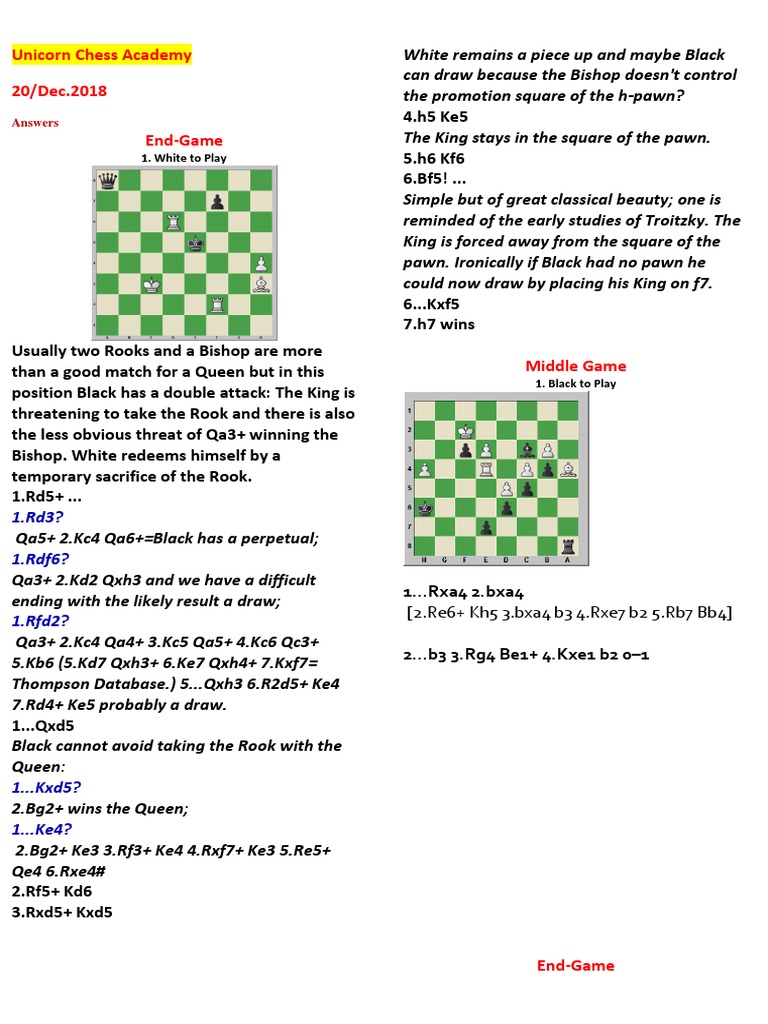 Chess Tactics: End-Game Strategies | PDF | Competitive Games ...