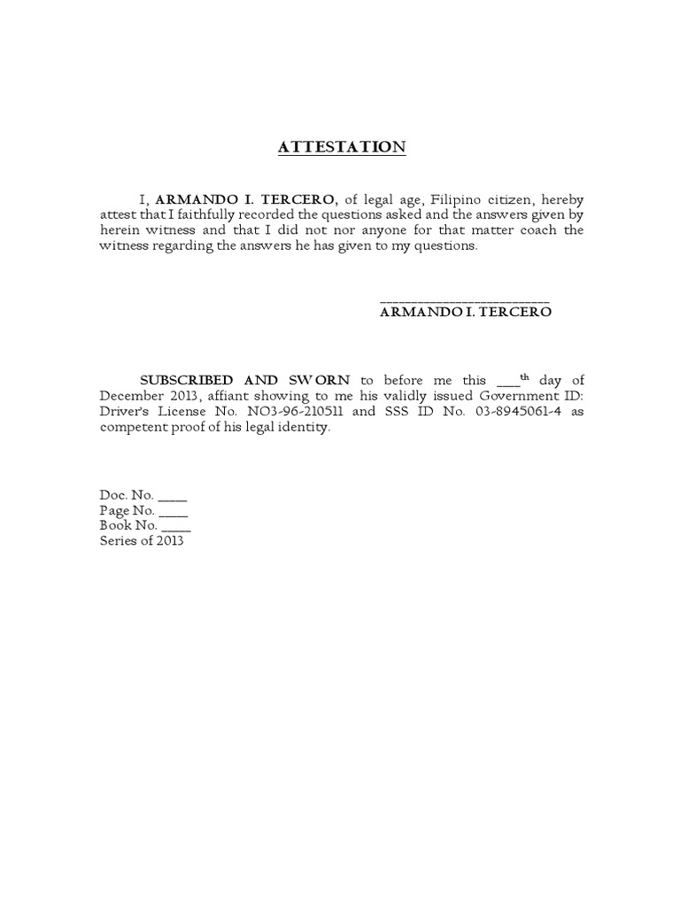 Attestation of Witness Testimony | PDF | Politics