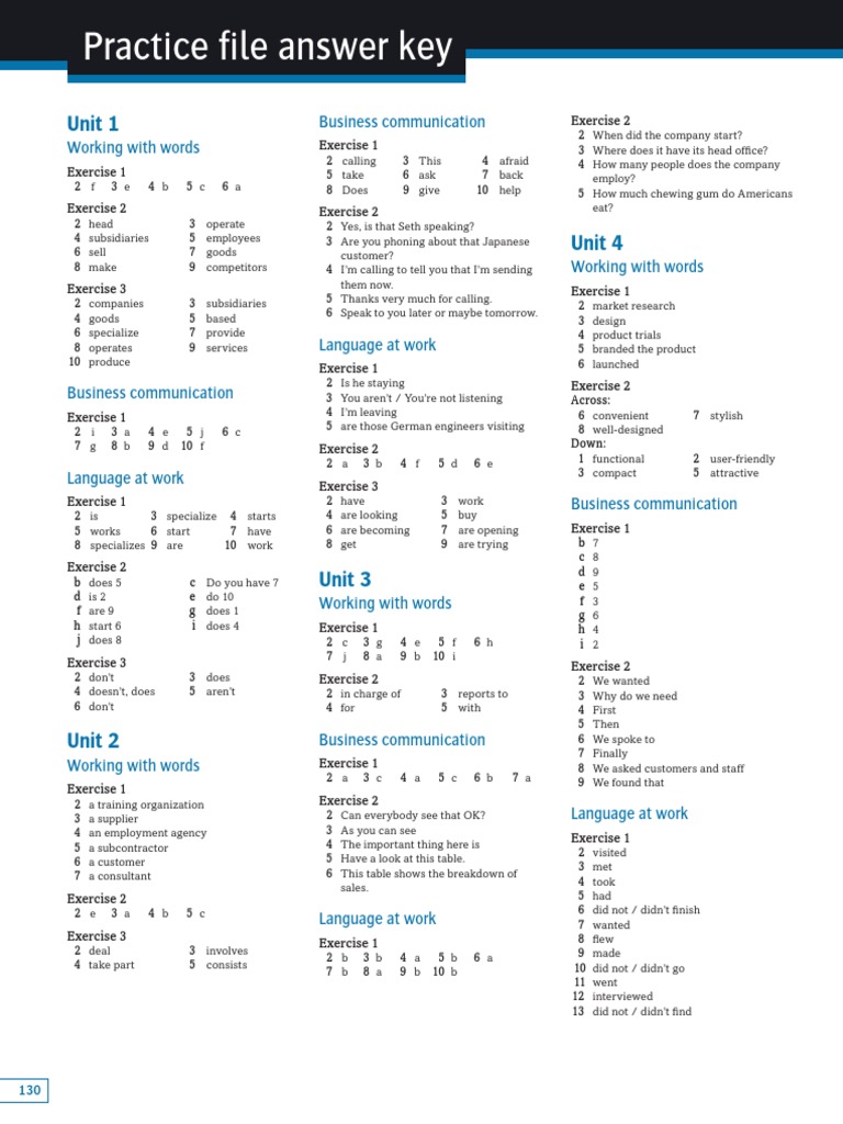 Practice File Answer Key | PDF | Motivation | Motivational