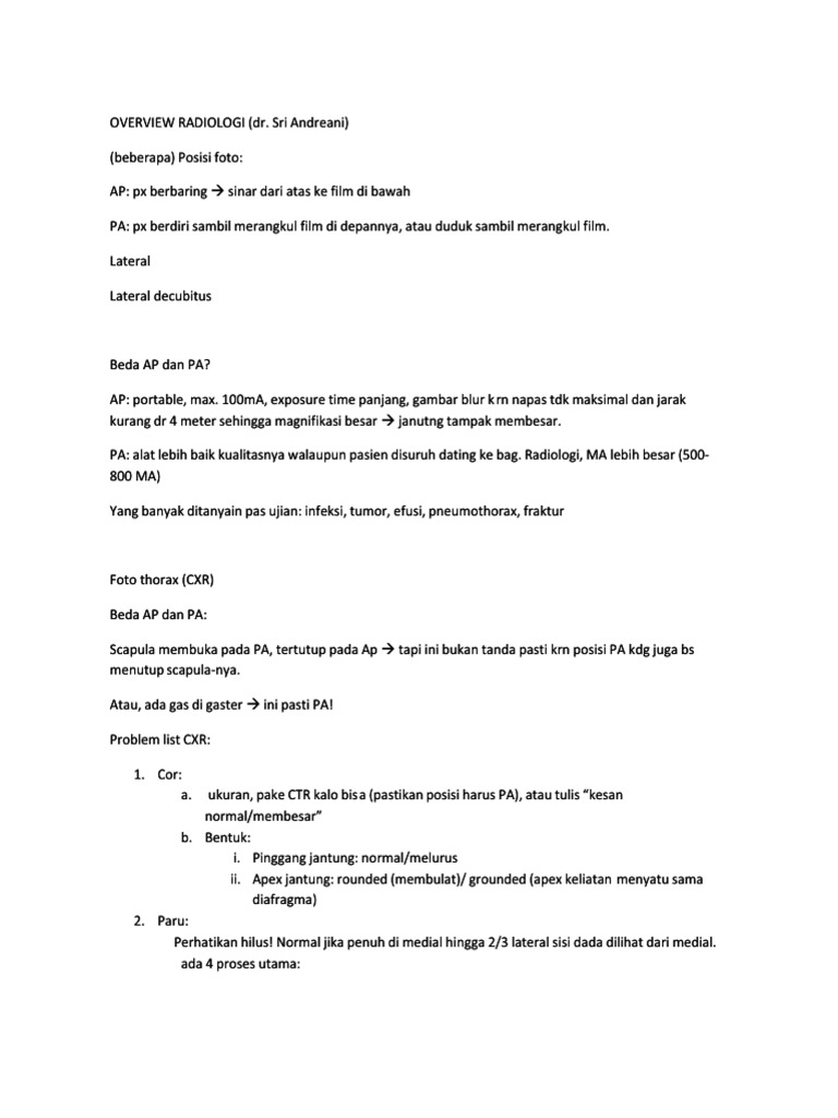 Pemahaman Radiologi CXR dan AXR | PDF