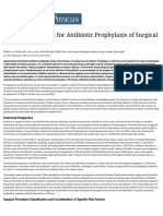 Current Guidelines For Antibiotic Prophylaxis of Surgical Wounds