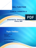 Renal Function: Clinical Chemistry Iii