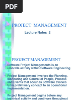 Project Management: Lecture Notes 2