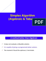 Simplex Algorithm (Algebraic & Tabular)