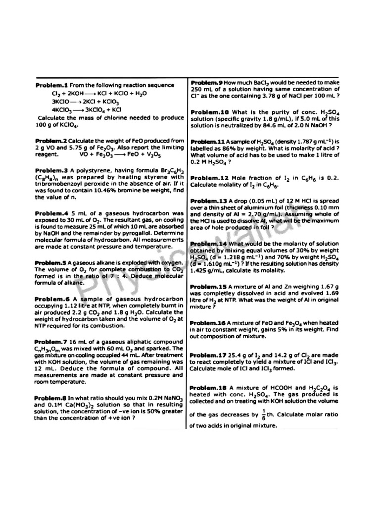 Stiochiometry 1 PDF | PDF