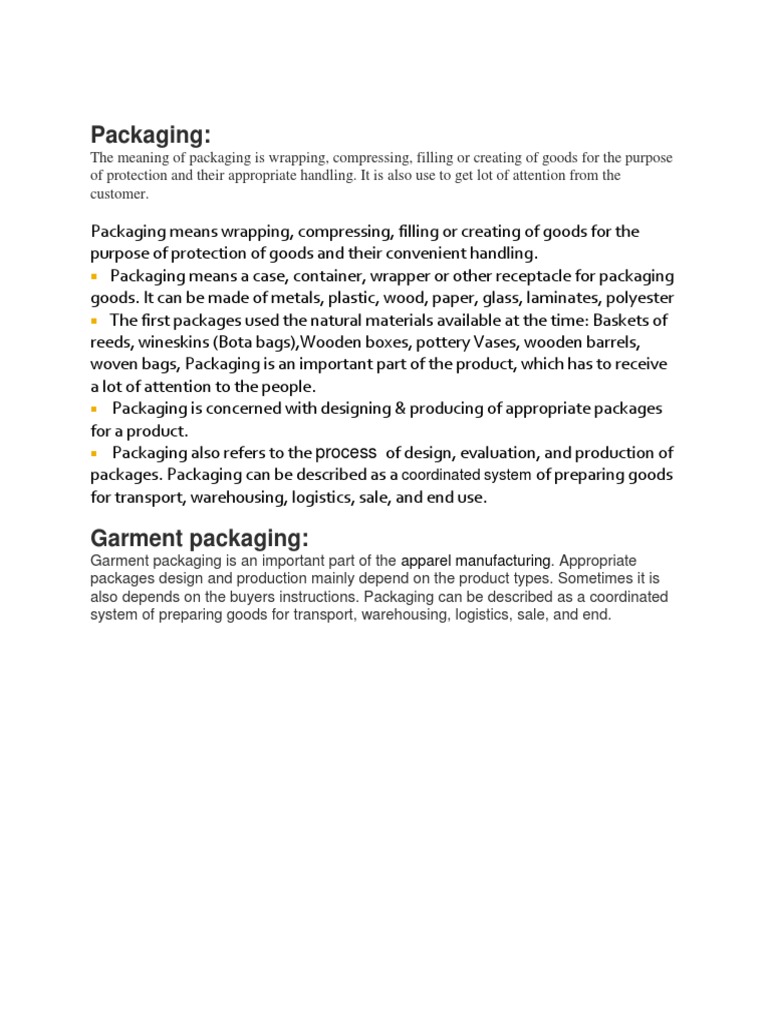 Packaging:: Coordinated System | PDF | Packaging And Labeling | Clothing