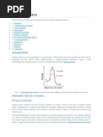 Enzyme Assays: Michaelis-Menten Kinetics Enzyme Activity