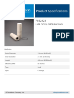 Product Specifications: Lube Filter, Cartridge Sock
