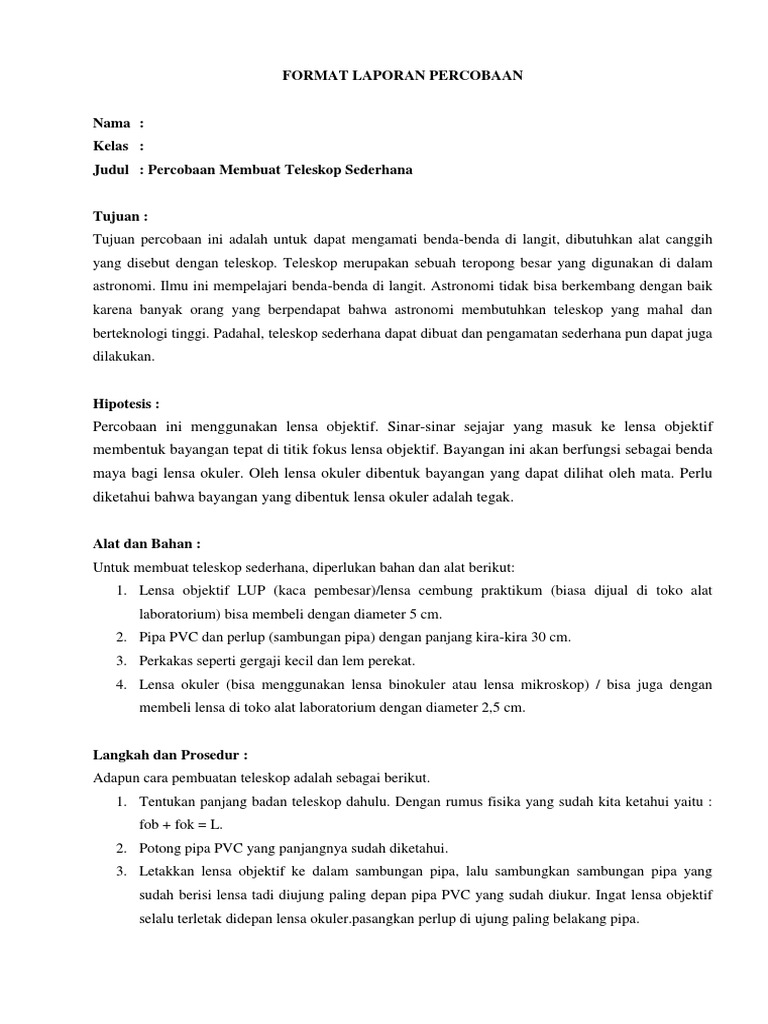 Contoh Teks Rekaman Percobaan Membuat Tempat Pensil