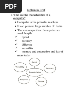 Explain in Brief 3 marks chapter 1 11th standard CS
