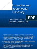 The Innovative and Entrepreneurial University: A Country Case From Dept of Commerce USA