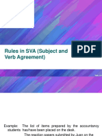 Rules in SVA (Subject and Verb Agreement)