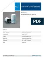 Product Specifications: Hydraulic Filter, Spin-On