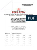 Class Test 2019-2020: Civil - Mechanical