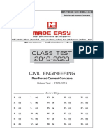 Class Test 2019-2020: Civil Engineering
