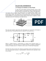 Solar Panel Experiments Aim: Effect of Change in Irradiation On Solar Panels. Theory