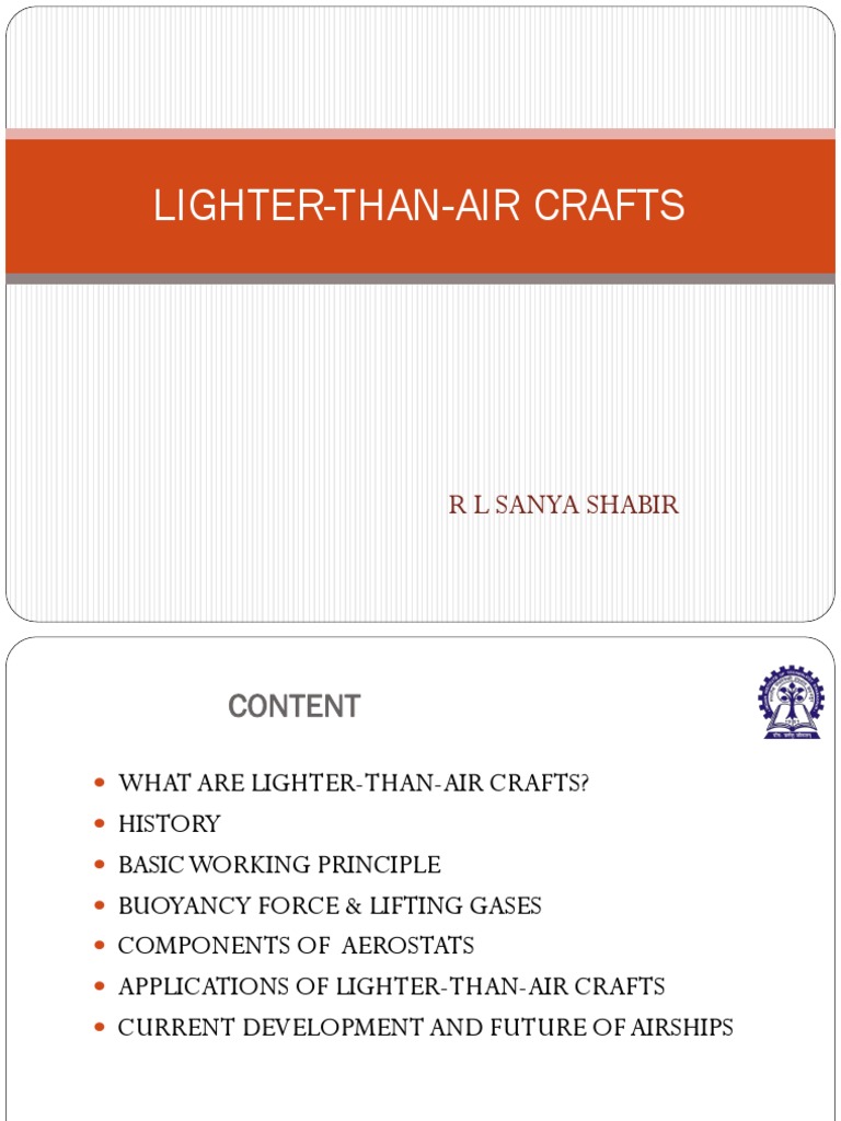 Lighter Than Air Aircraft PDF Airship Aeronautics