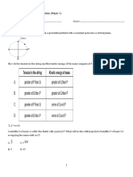 Topic 6 Circular Motion Test P1