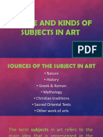 Sources and Kinds of Subjects in Art