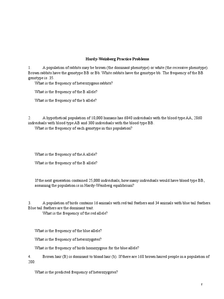 Hardy Weinberg Allele Dominance Genetics