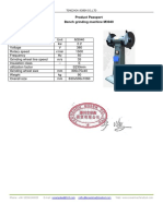 Product Passport Bench Grinding Machine M3040: Tengzhou Sosen Co.,Ltd