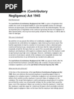 Law Reform (Contributory Negligence) Act 1945: Brief Background