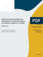 Informe Anual Del Indice de Desarrollo de La Banda Ancha en America Latina y El Caribe IDBA 2016