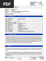 Syllabus Signal and System II