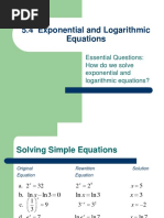 5.4 Exponential and Logarithmic Equations