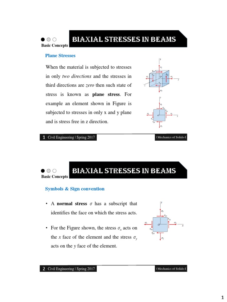 Biaxial Stresses | PDF | Stress (Mechanics) | Beam (Structure)