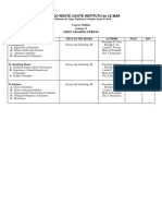 Amadeo Weste Cavite Instituto de Le Mar: Course Outline Science 9 First Grading Period