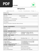 HR Payroll Form Template Free Doc Download